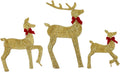 Xiuganpo LED Lighted Christmas Reindeer Family Set 3 Piece Outdoor Yard Deer Decoration Lighted Holiday Deer