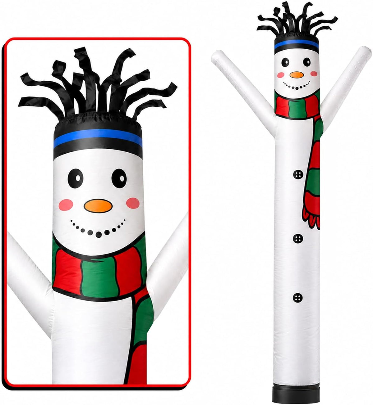 GOODENY 20FT Snowman Inflatable Tube Man (18''Diameter) Wacky Wavy Dancing Guy for Outdoor Decoration