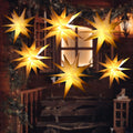 Baquler 6 Pcs 23 Inch Large White Moravian Star Shaped Light LED Christmas Light 3D Stars Lantern Hanging