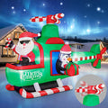 6.5 FT Inflatable Christmas Santa Claus on Helicopter Outdoor Decorations, Christmas Blow Up with Built-in
