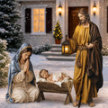 MorningRo 3 Pcs 45.7''H Metal Christmas Outdoor Nativity Scene Set(Vintage) / Large Holy Family Outdoor