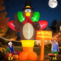 Danxilu 12FT Giant Thanksgiving Inflatables Turkey Decorations Outdoor / Built-in LED Lights, Blow Up Turkey