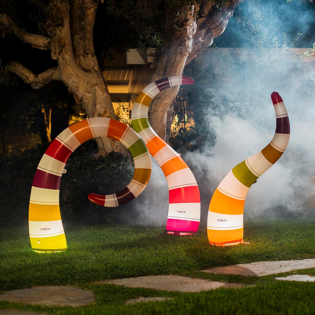 FUNBOY Giant Light-Up Inflatable Halloween Yard Snakes, Outdoor 3 Pack / 3 Pack, Indoor/Outdoor
