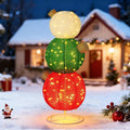 Pinkunn 3ft Pop-Up Christmas Lighted Outdoor Ball Ornaments White Green Red / Shiny Giant Oversized