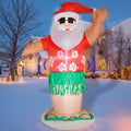 RETRO JUMP 7 Ft Christmas Inflatables Hawaiian Animated Hula Santa Inflatable Shaking Dance Santa Claus Led