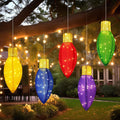 Gulfmew 5 Pcs 12 Inch Large Outdoor Christmas Ornaments Bulb Shape Large Lighted Christmas Ornaments with 90