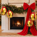 Jetec 9 Pcs Christmas Inflatable Jingle Bell Giant for Mantel Velet Bow / 18" 12" Large PVC Inflatable Jingle
