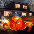 Hiboom 7.2 ft Halloween Inflatables Giant Octopus Pirate Lighted Decor / Built-in LED Blow up, Pirate Hat