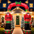 OurWarm 8FT Christmas Inflatable Outdoor Decoration, Nutcracker Soldier Inflatable Archway with Built-in LED