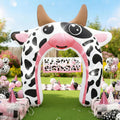 12FT Cow Inflatable Arch Outdoor Decorations Giant Cow Blow Up Built-in 5 LED Lights for Farmhouse Theme Ba